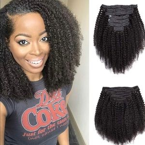 Clip in hair extensions kinky curly 7pcs/set 16”